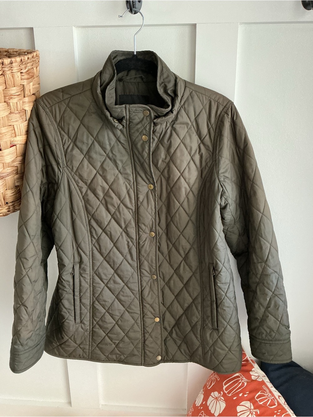 Talbots Quilted Puffer Jacket in Olive